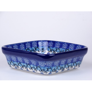 Bunzlau vierkant schaaltje  13 cm. * 429-1944 libelle *